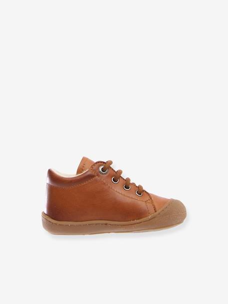 Laarsjes voor jongensbaby Cocoon NATURINO® 1e stapjes cognac+marineblauw - vertbaudet enfant 