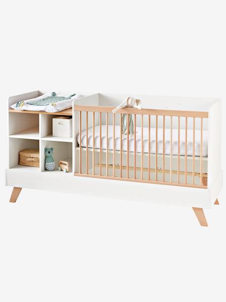 Gecombineerd 4 in 1 meegroeibed COMBINID WIT / HOUT - vertbaudet enfant 