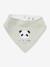 Set met 3 slabbetjes van katoengaas beige, bedrukt+ecru+grijsblauw+lichtroze+saliegroen+set groene panda+set vos+touw+veel beige+WIT - vertbaudet enfant 