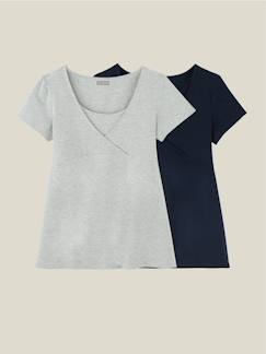 -Lot van 2 T-shirts voor zwangerschap en borstvoeding