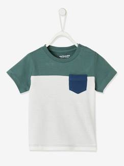 Baby-T-shirt, souspull-T-shirt-Baby colorblock T-shirt met korte mouwen