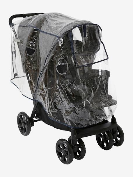 Integrale regenhoes van vertbaudet voor dubbele kinderwagen transparant - vertbaudet enfant 