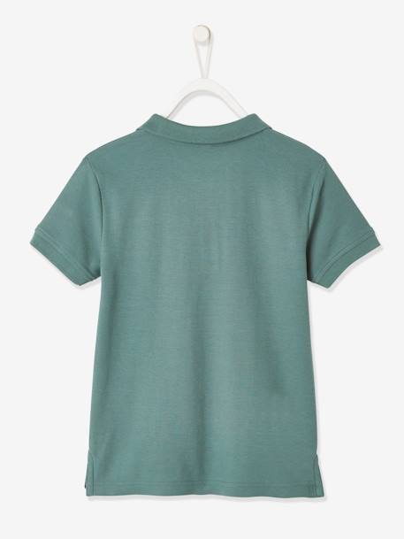 Poloshirt met korte mouwen voor jongens met borduurwerk op de borst blauw+lichtgeel+lichtkaki+MARINEBLAUW+terracotta+wit - vertbaudet enfant 