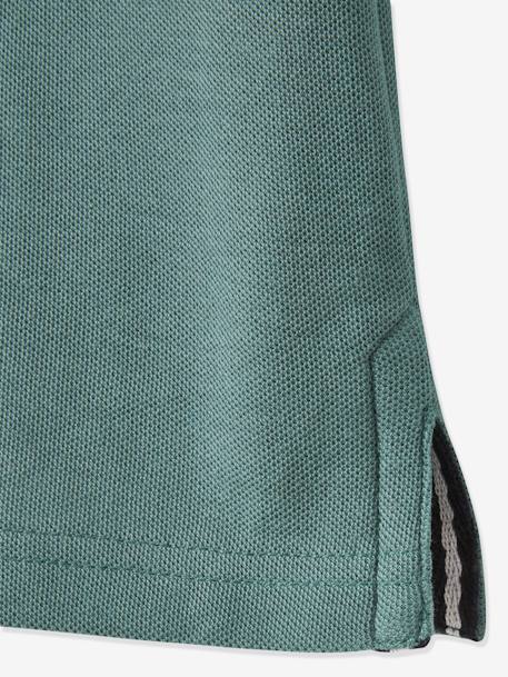 Poloshirt met korte mouwen voor jongens met borduurwerk op de borst blauw+lichtgeel+lichtkaki+MARINEBLAUW+terracotta+wit - vertbaudet enfant 