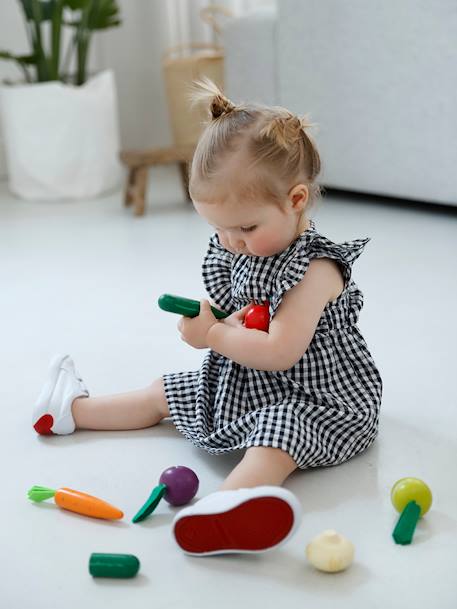Stoffen tennisschoenen met klittenband voor babymeisjes groen madeliefjesprint+ijsblauw+paars, bedrukt+roze, bedrukt+veel roze+WIT - vertbaudet enfant 