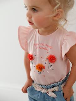 Baby-T-shirt, souspull-T-shirt-T-shirt met bloemen in reliëf baby