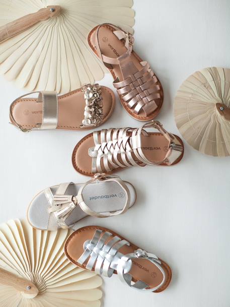Kindersandalen van leer in spartaanse stijl, VERTBAUDET-collectie. 6497 - vertbaudet enfant 