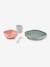 Serviesset 4 items silicone BEABA blauw+EUCALYPTUS+GEEL+terracotta - vertbaudet enfant 