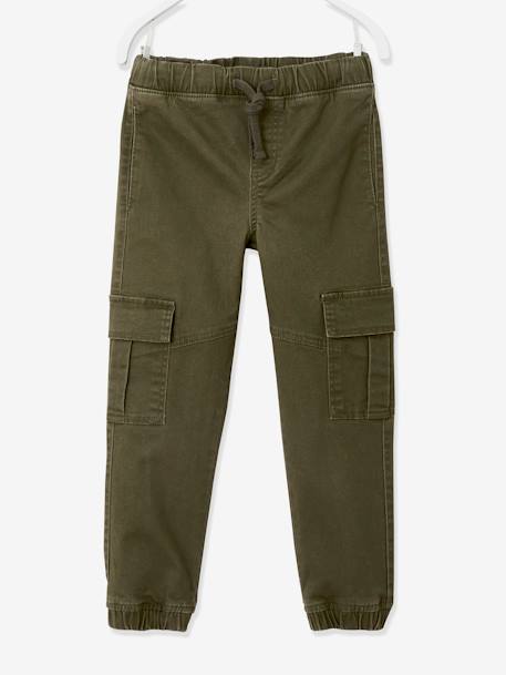 Jongensbroek battle eenvoudig aan te trekken donkerkaki+hazelnoot+ijsblauw+taupe - vertbaudet enfant 