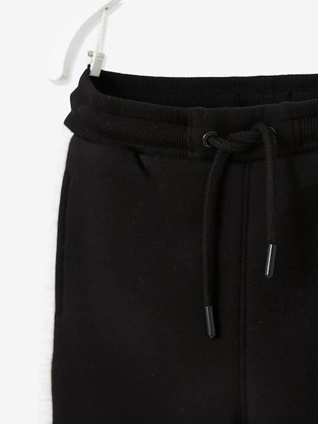 Sportbroek voor jongens in fleece, met tweekleurige zijbanden zwart - vertbaudet enfant 
