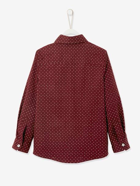 Overhemd voor jongens met stippenprint Aubergine met print - vertbaudet enfant 