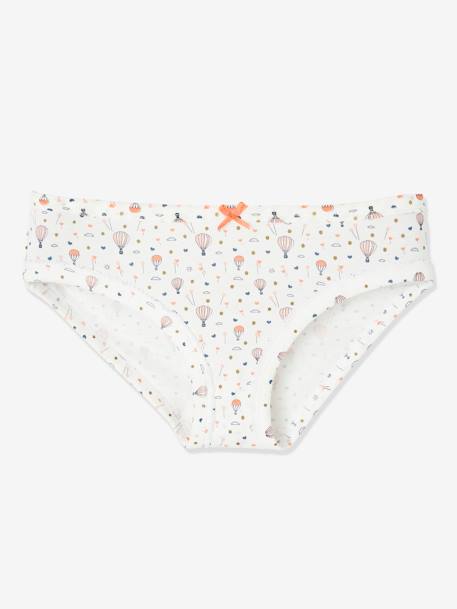 Set van 5 meisjesslipjes Oeko-Tex® met fantasieprint Set ivoor - vertbaudet enfant 