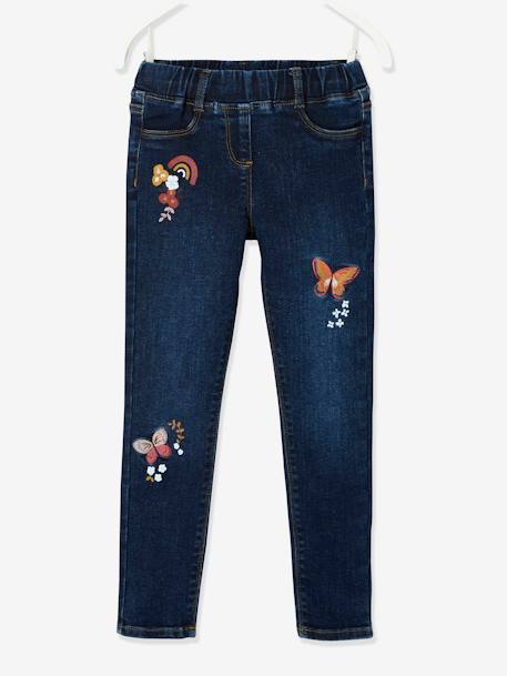 Slim fit jeans Morphologik 'waterless' meisjes heupomtrek largel onbewerkt denim - vertbaudet enfant 