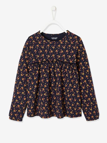 Blouse-T-shirt met bloemenprint voor meisjes Inktprint - vertbaudet enfant 
