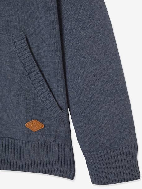 jongensvest met ritssluiting en opstaande kraag Blauw chiné+Ecru geschineerd - BROSS B 029+gemêleerd groen - vertbaudet enfant 