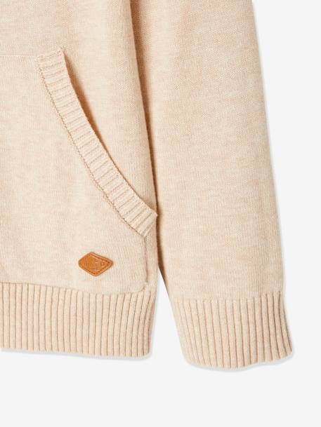 jongensvest met ritssluiting en opstaande kraag Blauw chiné+Ecru geschineerd - BROSS B 029+gemêleerd groen - vertbaudet enfant 