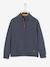 jongensvest met ritssluiting en opstaande kraag Blauw chiné+Ecru geschineerd - BROSS B 029+gemêleerd groen - vertbaudet enfant 