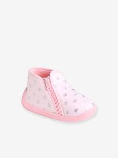 Schoenen-Baby schoenen 17-26-Meisjespantoffels met rits, gemaakt in Frankrijk