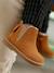 Elastische leren laarsjes voor meisjesbaby's beige, bedrukt+bordeauxrood+CAMEL+marineblauw+zwart - vertbaudet enfant 
