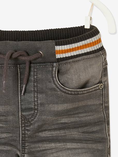 Rechte fleecebroek jongens denim look DARK GROSS+denim grijs+double stone+gebleekt denim+STONE MIDDEN+zwart denim - vertbaudet enfant 