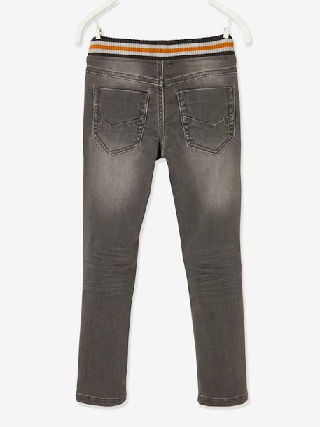 Rechte fleecebroek jongens denim look DARK GROSS+denim grijs+double stone+gebleekt denim+STONE MIDDEN+zwart denim - vertbaudet enfant 