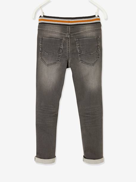 Rechte fleecebroek jongens denim look DARK GROSS+denim grijs+double stone+gebleekt denim+STONE MIDDEN+zwart denim - vertbaudet enfant 