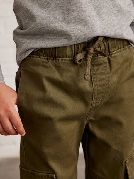Jongensbroek battle eenvoudig aan te trekken donkerkaki+hazelnoot+ijsblauw+taupe - vertbaudet enfant 