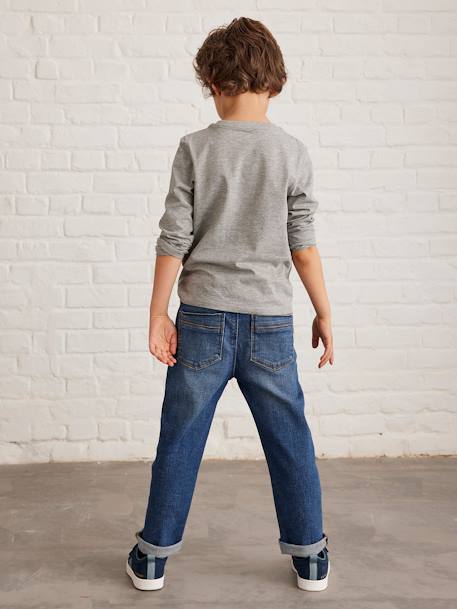 Jongensjeans met losse pasvorm en laag kruis stone - vertbaudet enfant 