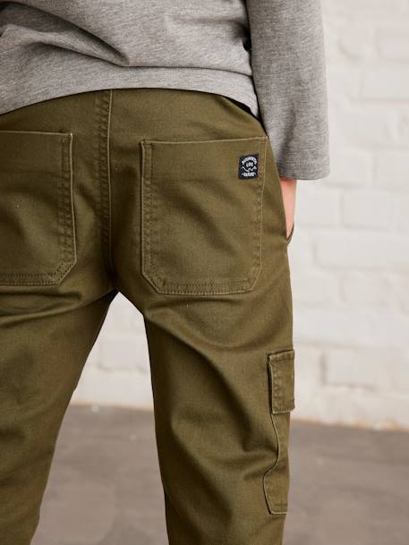 Jongensbroek battle eenvoudig aan te trekken donkerkaki+hazelnoot+ijsblauw+taupe - vertbaudet enfant 