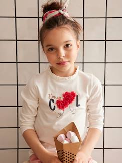 Meisje-T-shirt met versiering en motief froufrou Oeko-Tex®