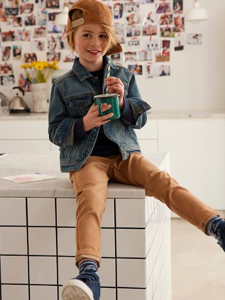 Personaliseerbare 'Waterless' spijkerjack voor jongens stone+zwart denim - vertbaudet enfant 