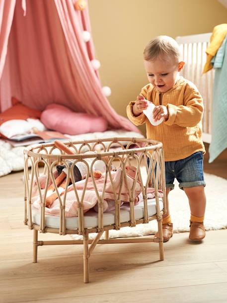 Rotan bed voor babypop beige - vertbaudet enfant 