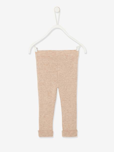 Tricot babylegging beige+groengrijs+oudroze+vanille - vertbaudet enfant 