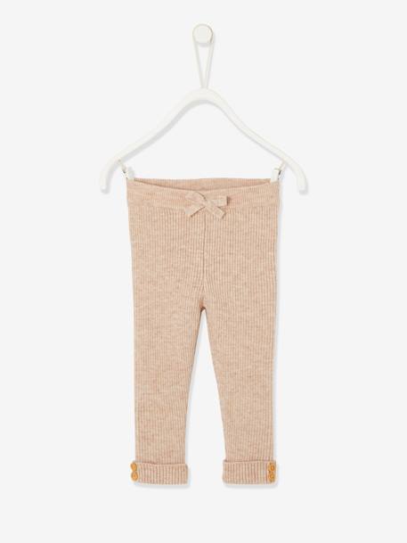 Tricot babylegging beige+groengrijs+oudroze+vanille - vertbaudet enfant 