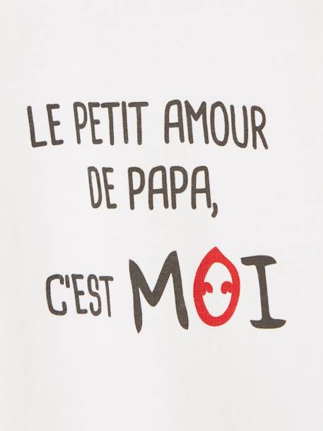 T-shirt met lange mouwen en tekst voor baby's gemêleerd grijs+wit - vertbaudet enfant 