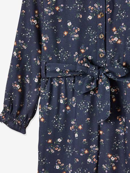 Gebloemde meisjesjumpsuit inkt met print - vertbaudet enfant 