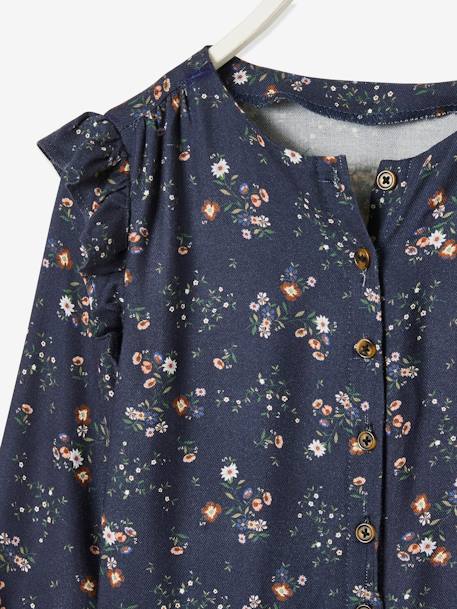 Gebloemde meisjesjumpsuit inkt met print - vertbaudet enfant 