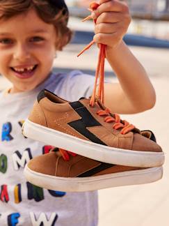 Schoenen-Jongen schoenen 23-38-Sneakers, gympen-Leren sneakers met veters en rits
