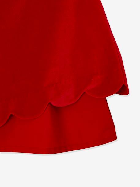 Feestjurk van glad fluweel met een strik op de rug rood - vertbaudet enfant 