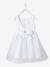 Feestelijke meisjesjurk in satijn en tule BEIGE POUDRE+hemelsblauw+WIT - vertbaudet enfant 