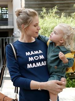 -Fleece sweatshirt met tekst over zwangerschap en borstvoeding