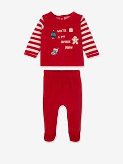 Fluwelen babypyjama in 2 delen voor Kerstmis  - vertbaudet enfant