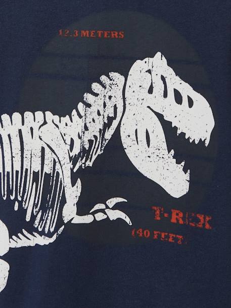 Jongens t-shirt met dino T-rex skelet Marineblauw - vertbaudet enfant 
