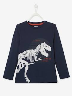 Jongens-T-shirt, poloshirt, souspull-T-shirt-Jongens t-shirt met dino T-rex skelet