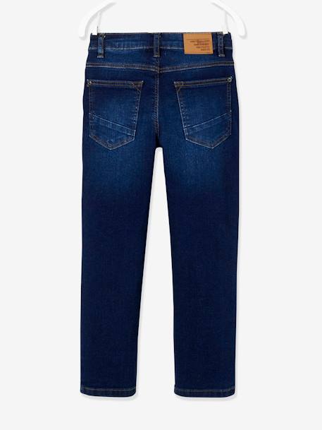 Rechte jeans voor jongens Morphologik met heupomtrek LARGE RUW DENIM+STONE - vertbaudet enfant 