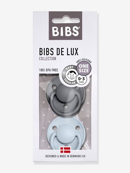Set van 2 BIBS De Lux siliconen spenen Amandelgroen + wolkengrijs+IJzergrijs + babyblauw+Ivoor + poeder roze+Terracotta + poederroze - vertbaudet enfant 