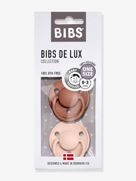 Set van 2 BIBS De Lux siliconen spenen Amandelgroen + wolkengrijs+IJzergrijs + babyblauw+Ivoor + poeder roze+Terracotta + poederroze - vertbaudet enfant 