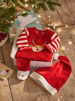 Baby-Kerstcadeauset voor baby met fluwelen pyjamapakje + mutsje