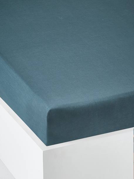 Effen hoeslaken kind Oeko-Tex® antraciet+blauwgroen+ecru+grijs+groen+jeansblauw+koraal+Licht lila+lichtblauw+lichtroze+marineblauw+pistache+saliegroen+terracotta+wit - vertbaudet enfant 