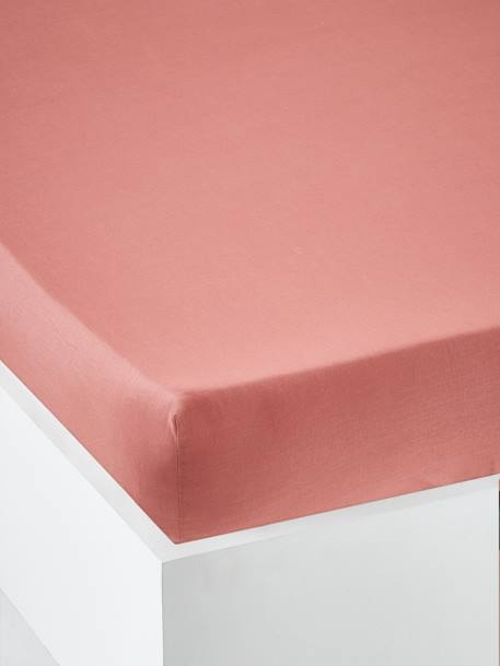 Effen hoeslaken kind Oeko-Tex® antraciet+blauwgroen+ecru+grijs+groen+jeansblauw+koraal+Licht lila+lichtblauw+lichtroze+marineblauw+pistache+saliegroen+terracotta+wit - vertbaudet enfant 